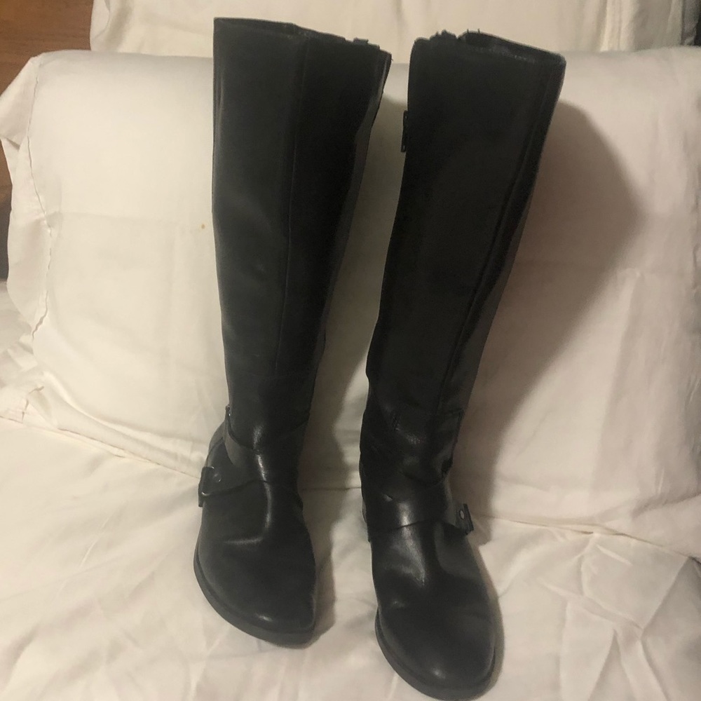 Black Nine West Motorcycle Boots 6.5